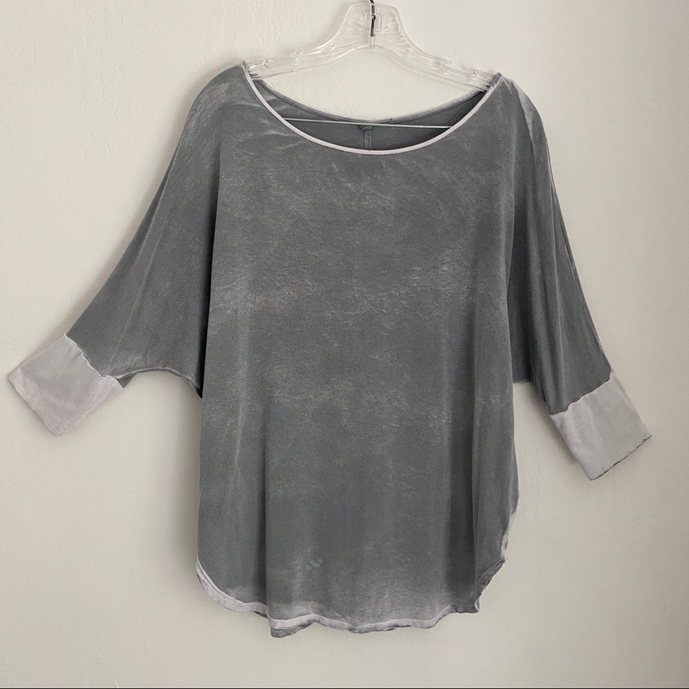 Grey Knit Dolman Tee Top